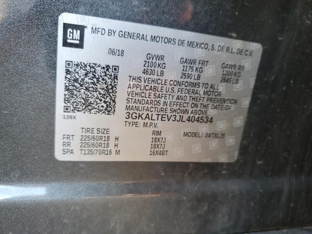 VIN 3GKALTEV3JL404534 2018 GMC TERRAIN no.14