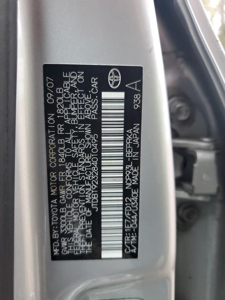 2008 Toyota Yaris VIN: JTDBT923284010495 Lot: 81266064