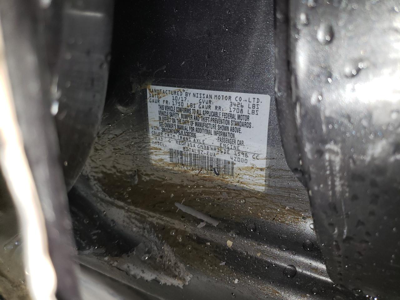 3N1CN7AP5JL830306 NISSAN VERSA 2018