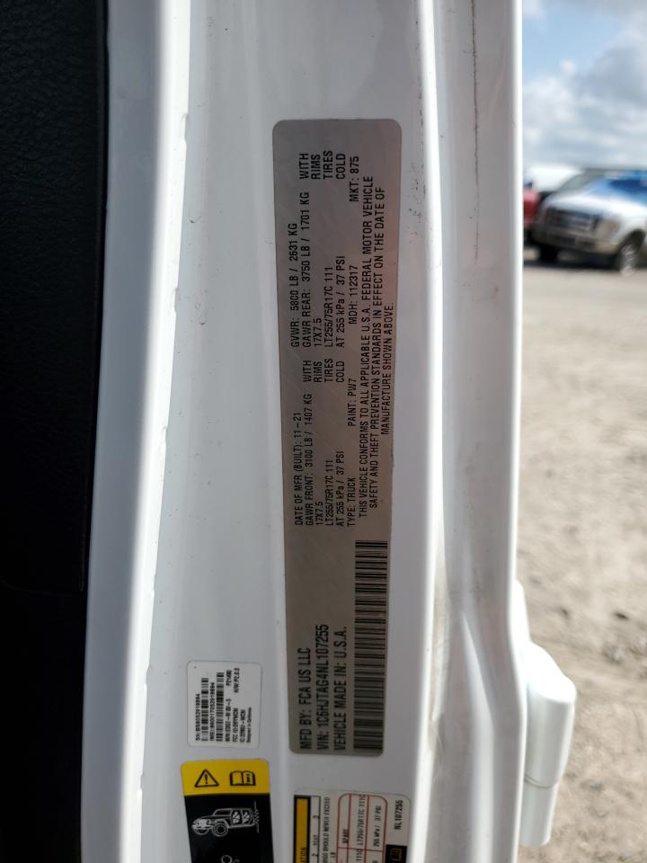 2022 Jeep Gladiator Sport VIN: 1C6HJTAG4NL107255 Lot: 79559744