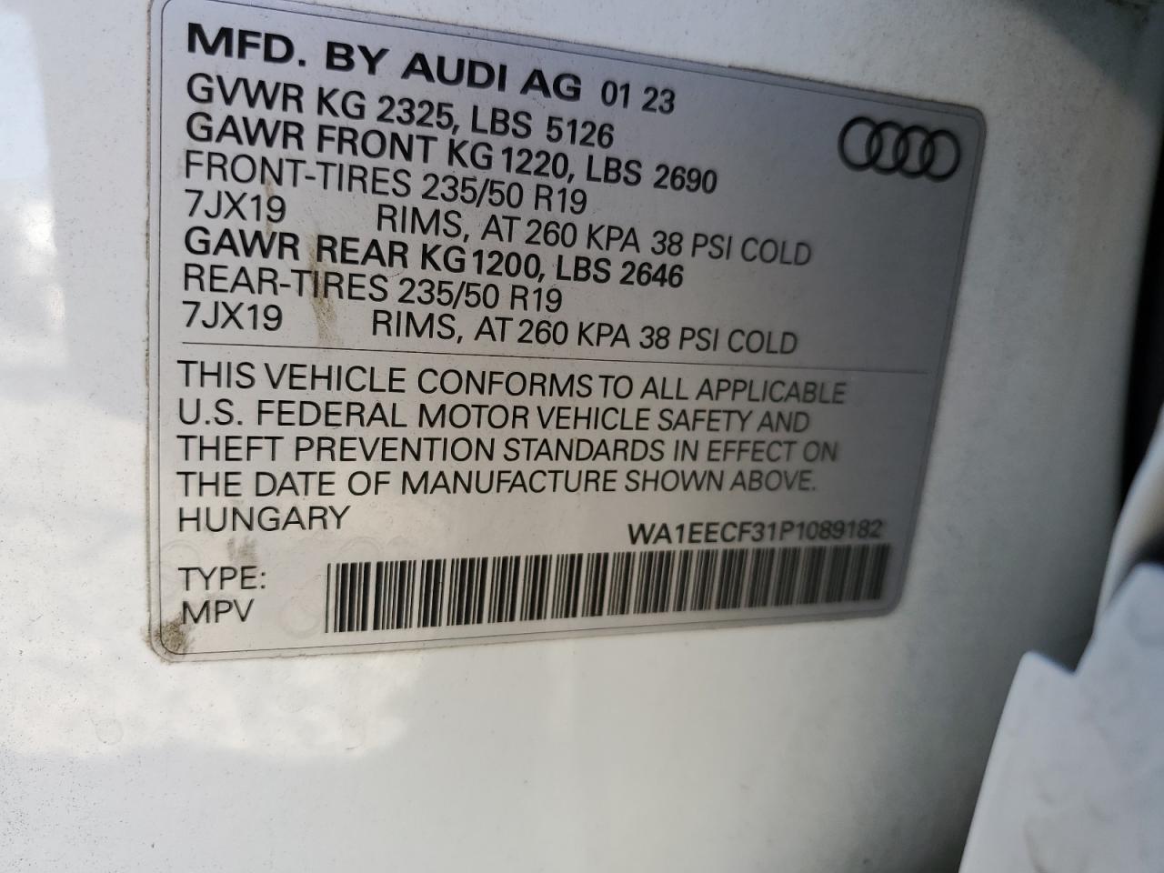 2023 Audi Q3 Premium Plus S Line 45 VIN: WA1EECF31P1089182 Lot: 79110404