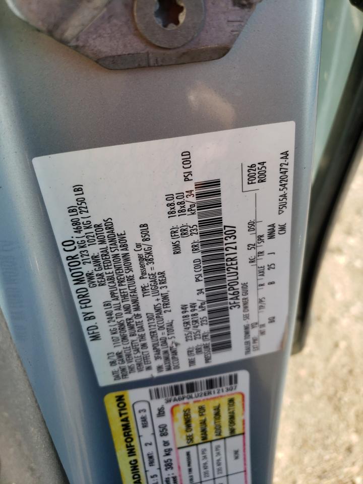 2014 Ford Fusion Se Hybrid VIN: 3FA6P0LU2ER121307 Lot: 80182384