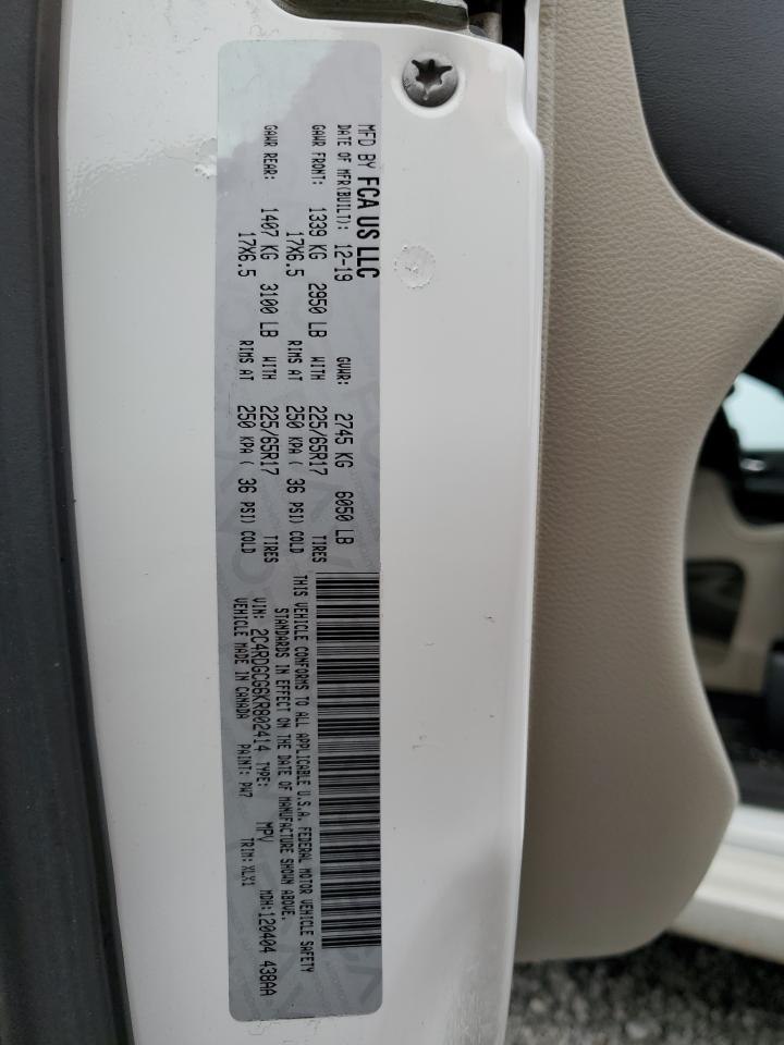 2019 Dodge Grand Caravan Sxt VIN: 2C4RDGCG6KR802414 Lot: 81772574