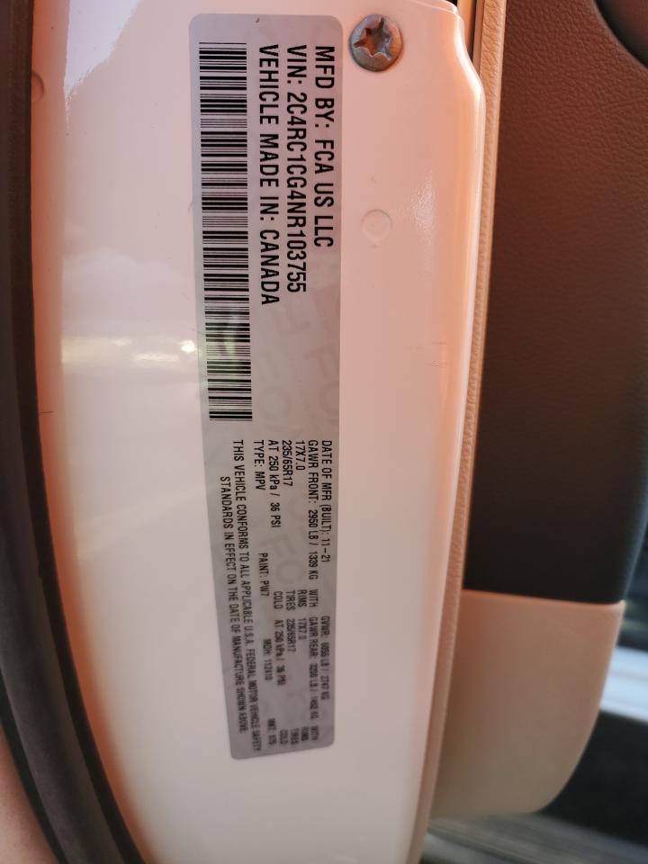2022 Chrysler Voyager Lx VIN: 2C4RC1CG4NR103755 Lot: 81539104