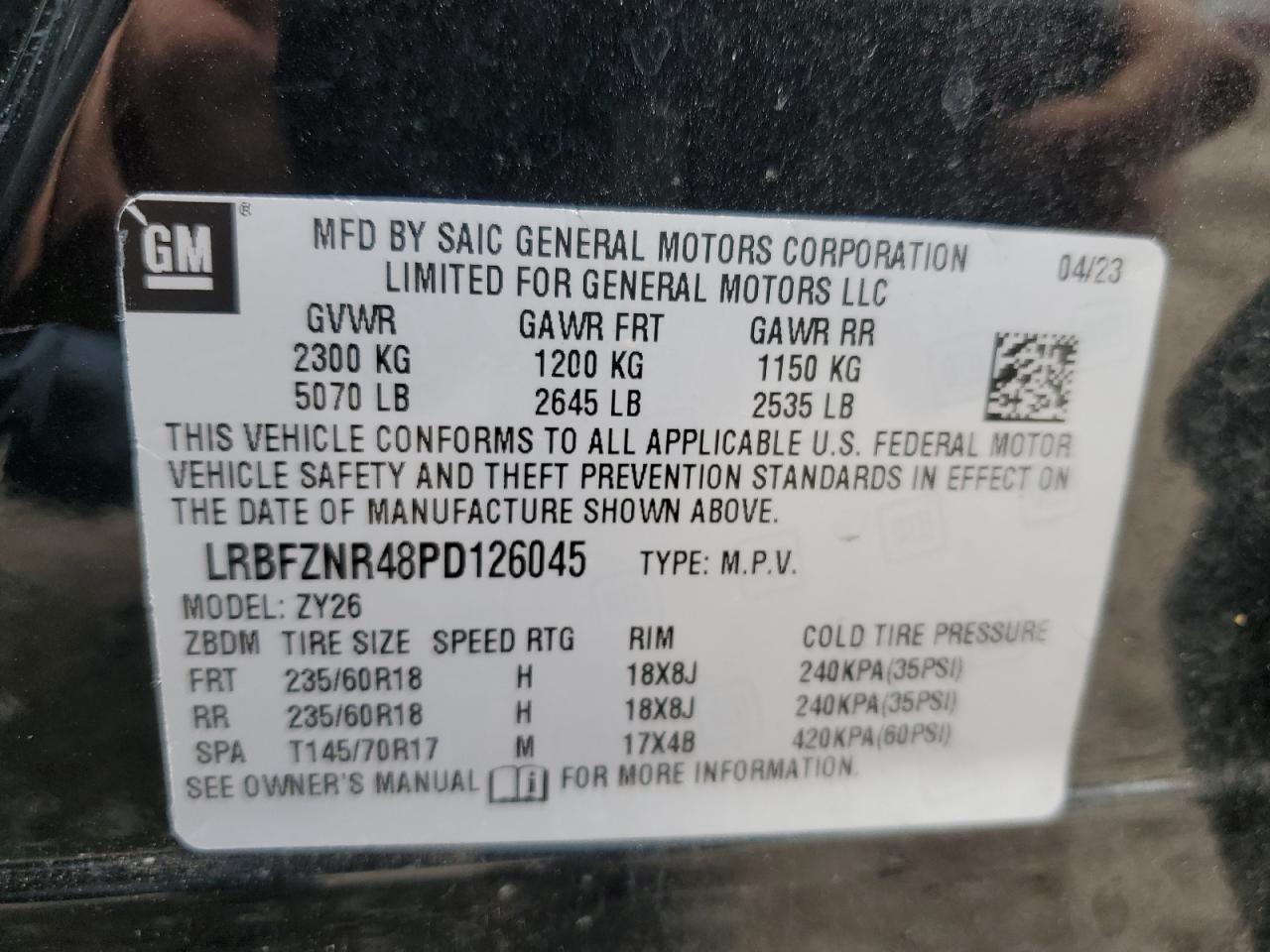 2023 Buick Envision Essence VIN: LRBFZNR48PD126045 Lot: 81685224