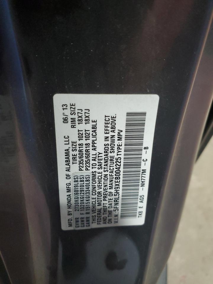 VIN 5FNRL5H9XEB004225 2014 HONDA ODYSSEY no.13