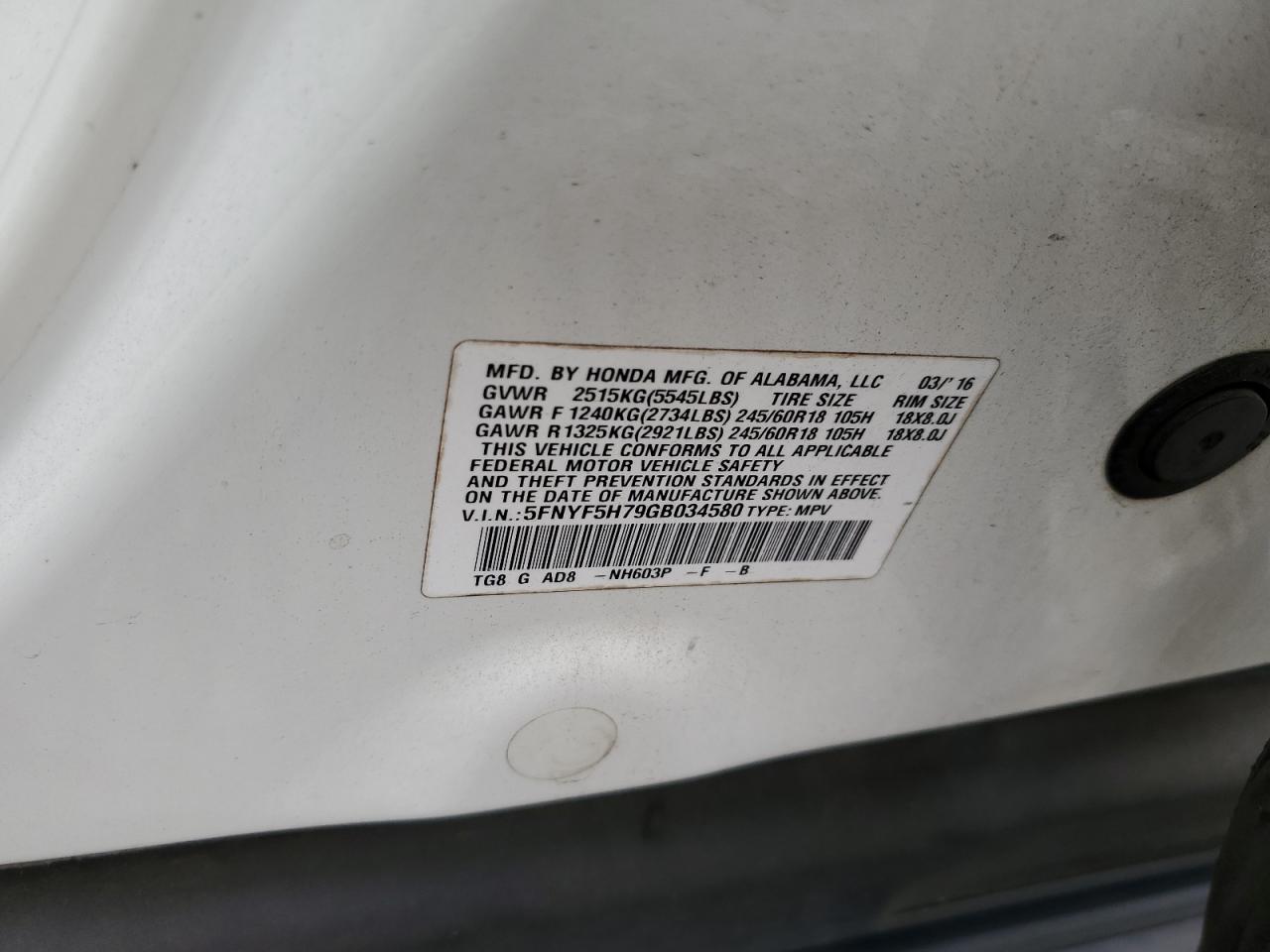 2016 Honda Pilot - Image 13