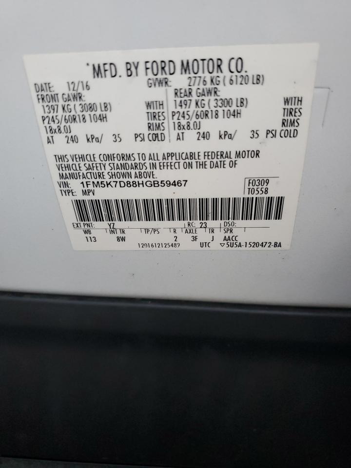 1FM5K7D88HGB59467 2017 FORD EXPLORER - Image 13