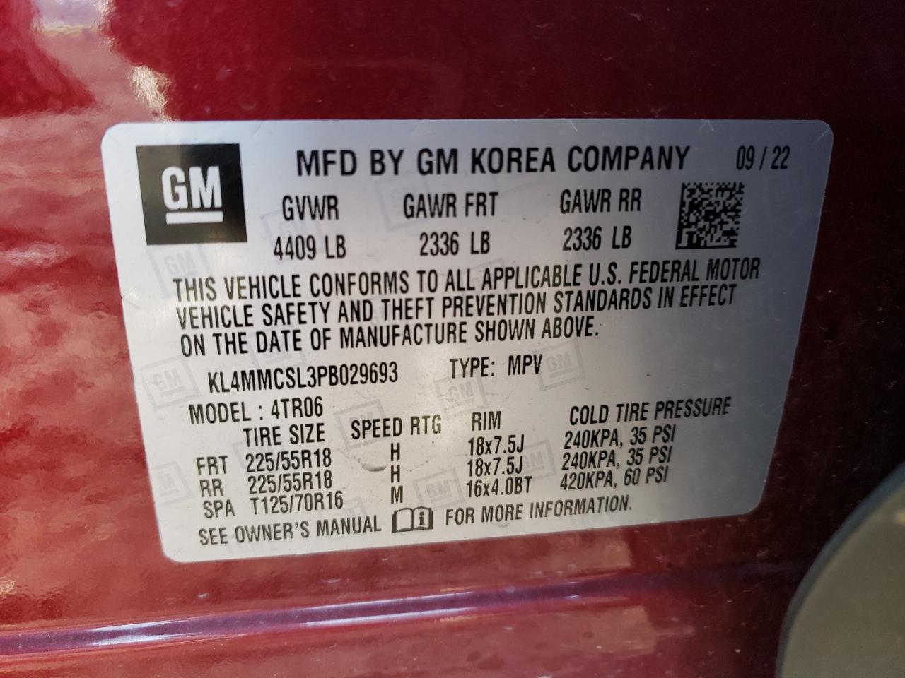 2023 Buick Encore Gx Preferred VIN: KL4MMCSL3PB029693 Lot: 80096294