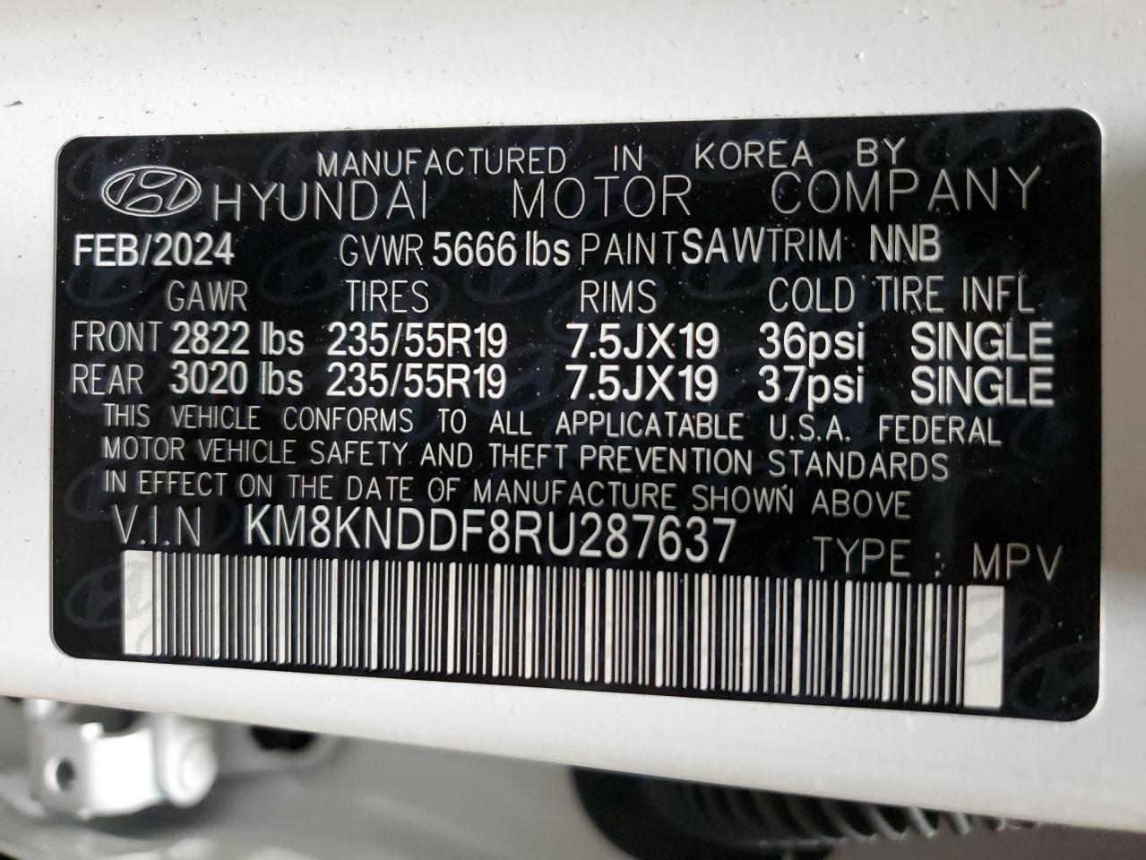 2024 Hyundai Ioniq 5 Sel VIN: KM8KNDDF8RU287637 Lot: 79407034