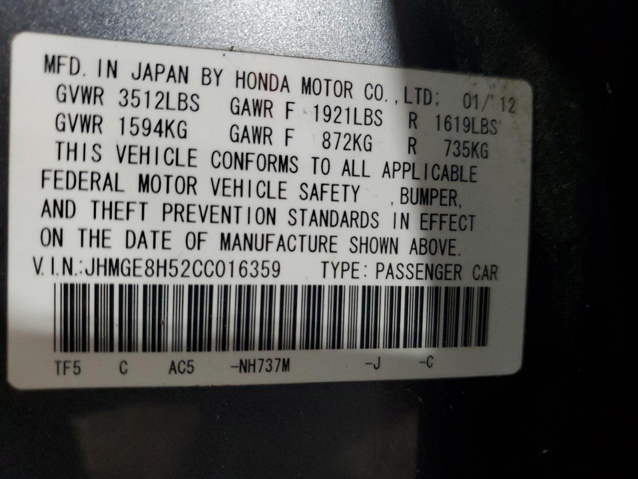 2012 Honda Fit - Image 13
