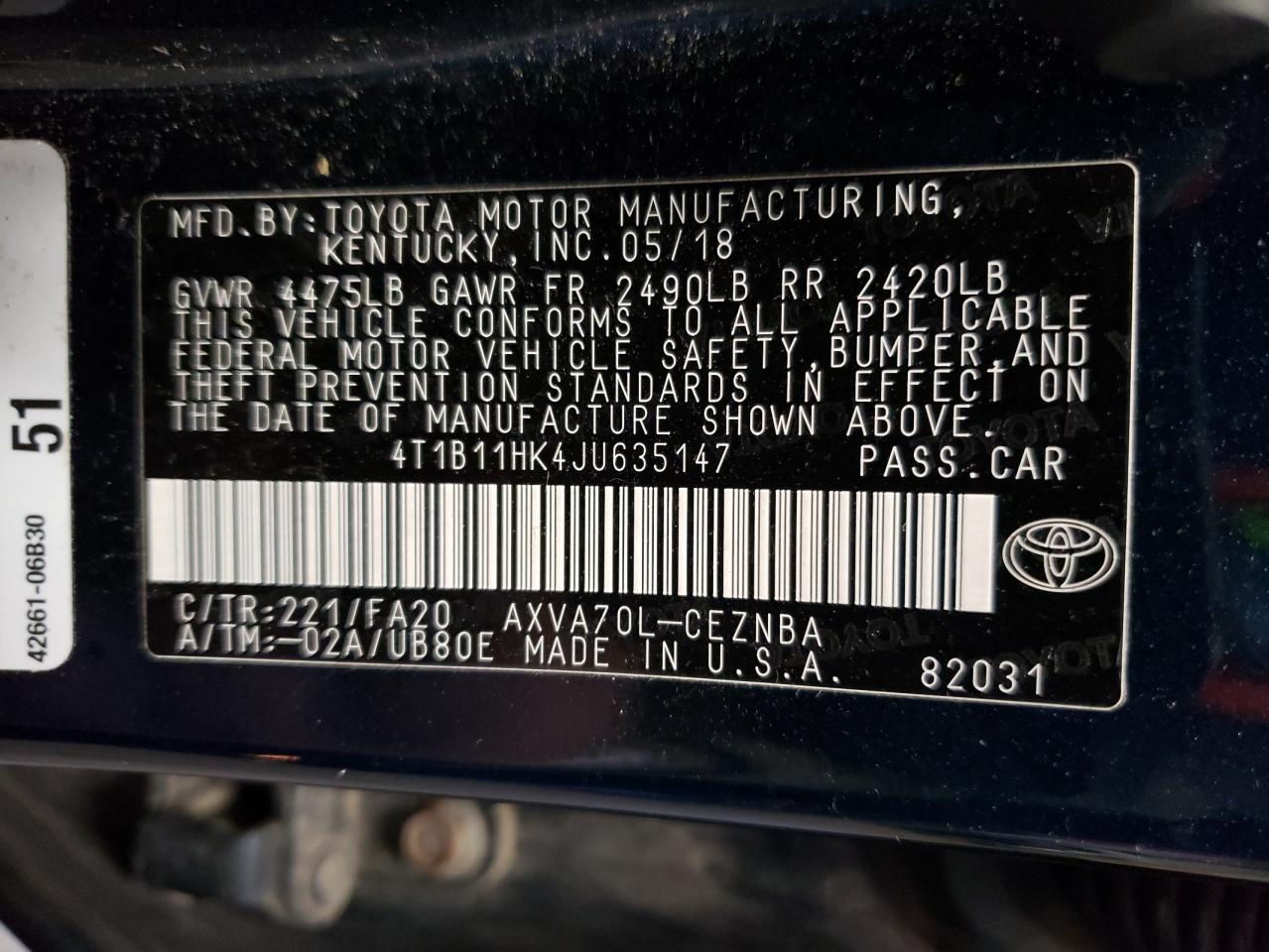 2018 Toyota Camry - Image 12