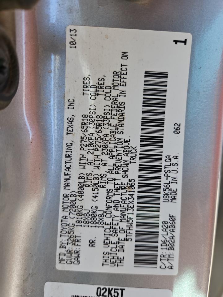 2014 Toyota Tundra Crewmax Limited VIN: 5TFHW5F13EX341065 Lot: 78063664