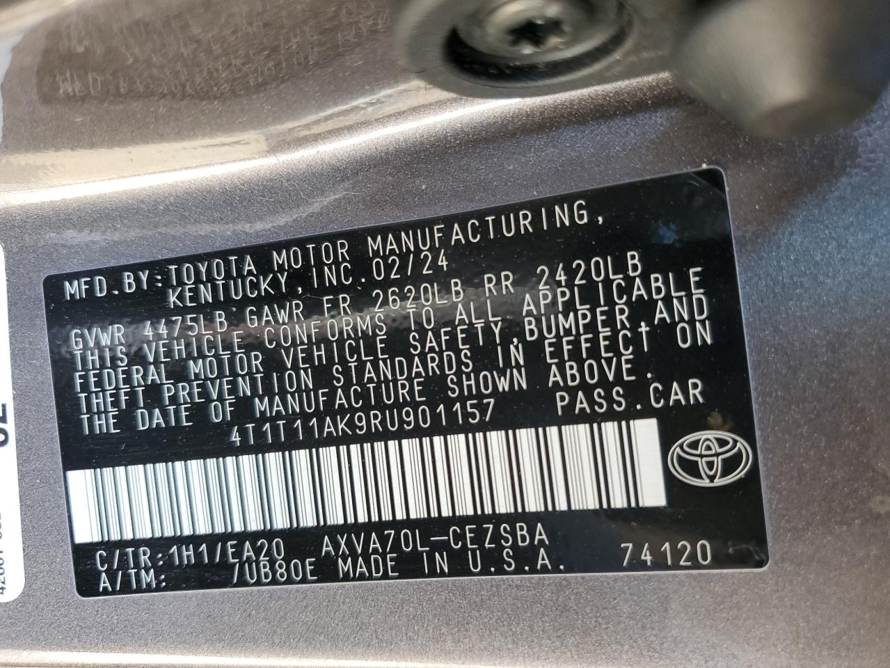 VIN 4T1T11AK9RU901157 2024 TOYOTA CAMRY no.13