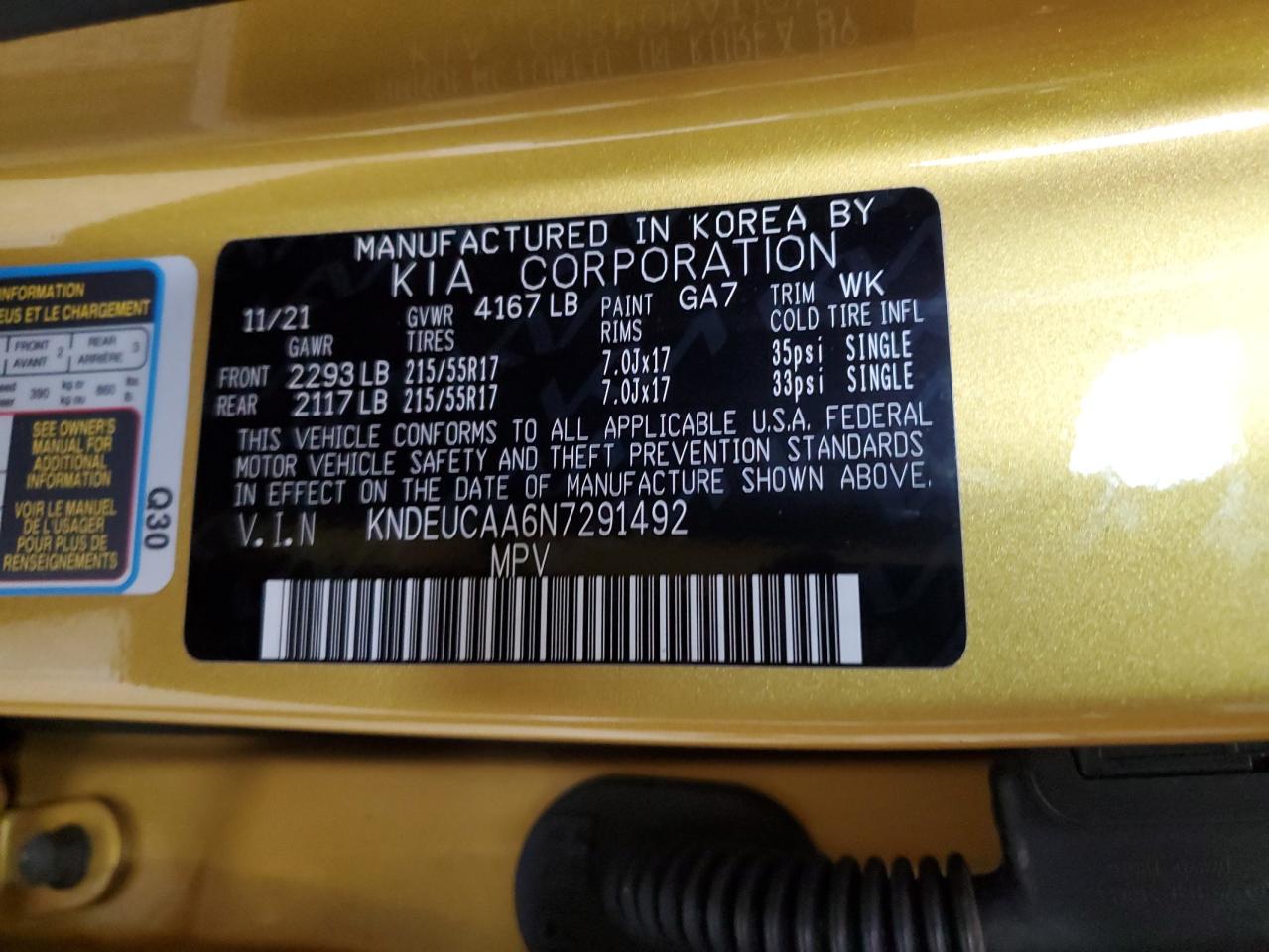 2022 Kia Seltos S VIN: KNDEUCAA6N7291492 Lot: 80976964