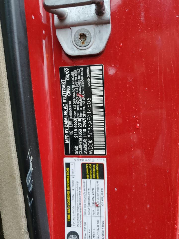 2010 Mercedes-Benz E 350 VIN: WDDKJ5GB7AF014606 Lot: 77024304