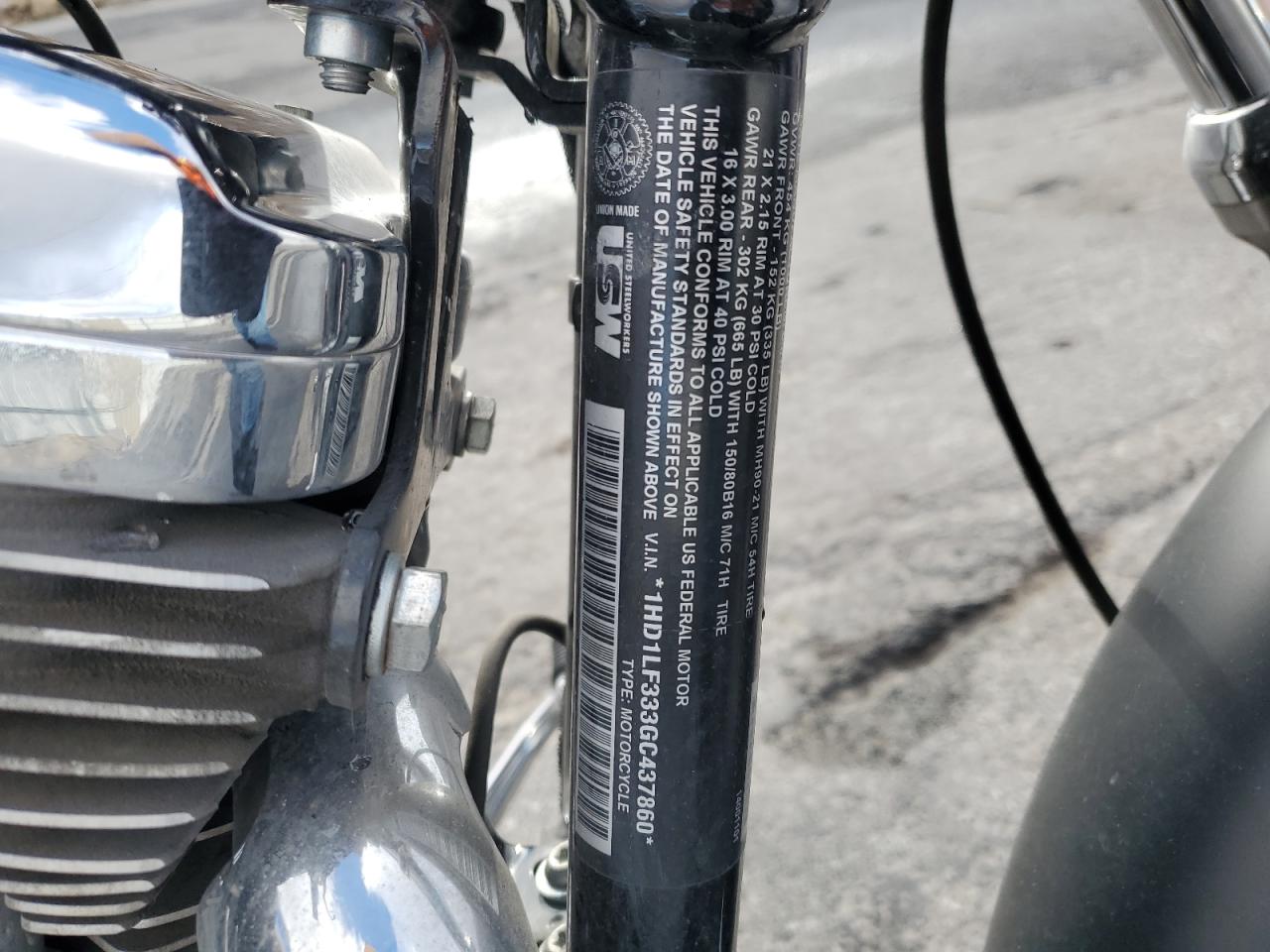 2016 Harley-Davidson Xl1200 V VIN: 1HD1LF333GC437860 Lot: 80932034