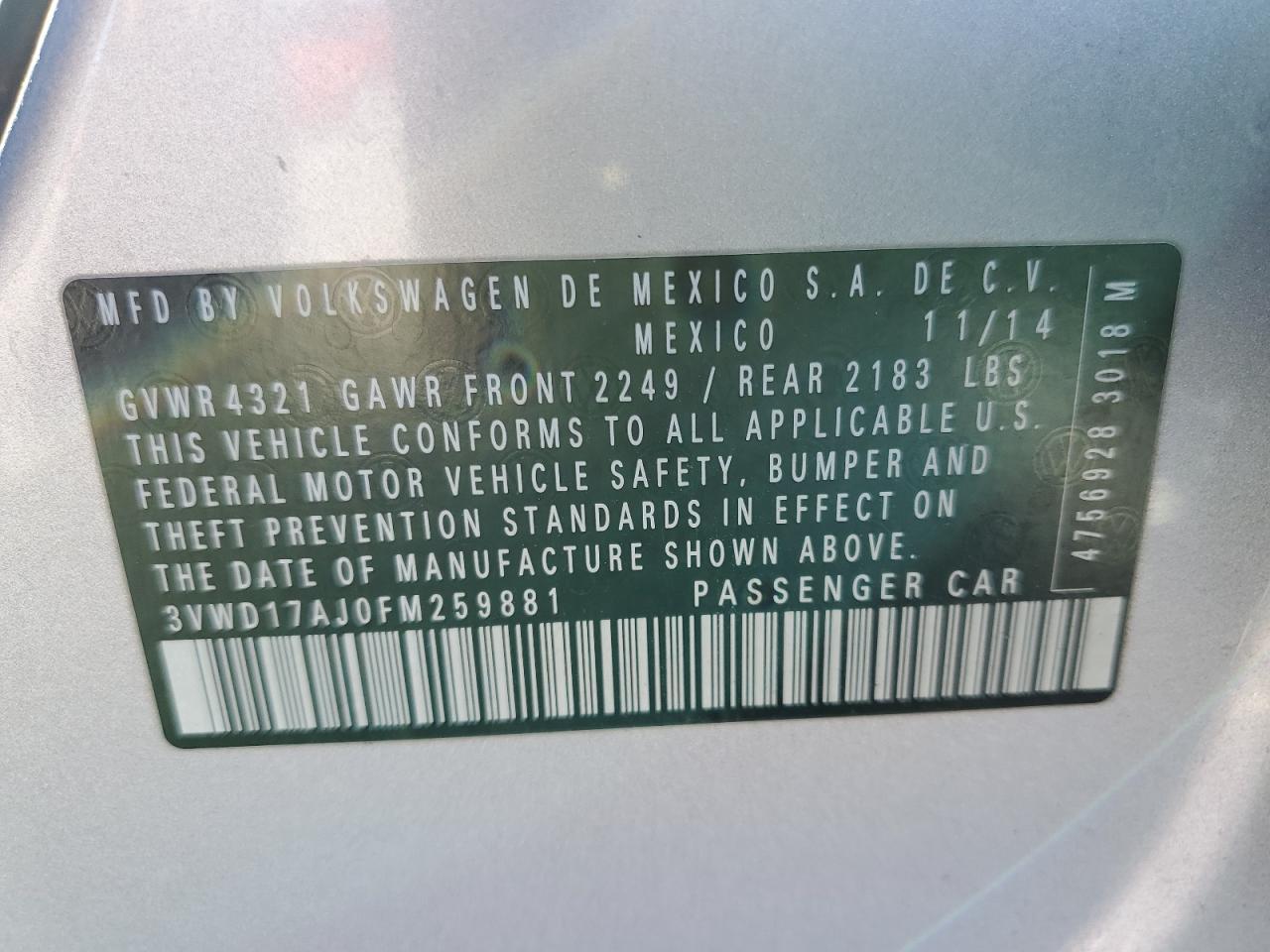 2015 Volkswagen Jetta - Image 14