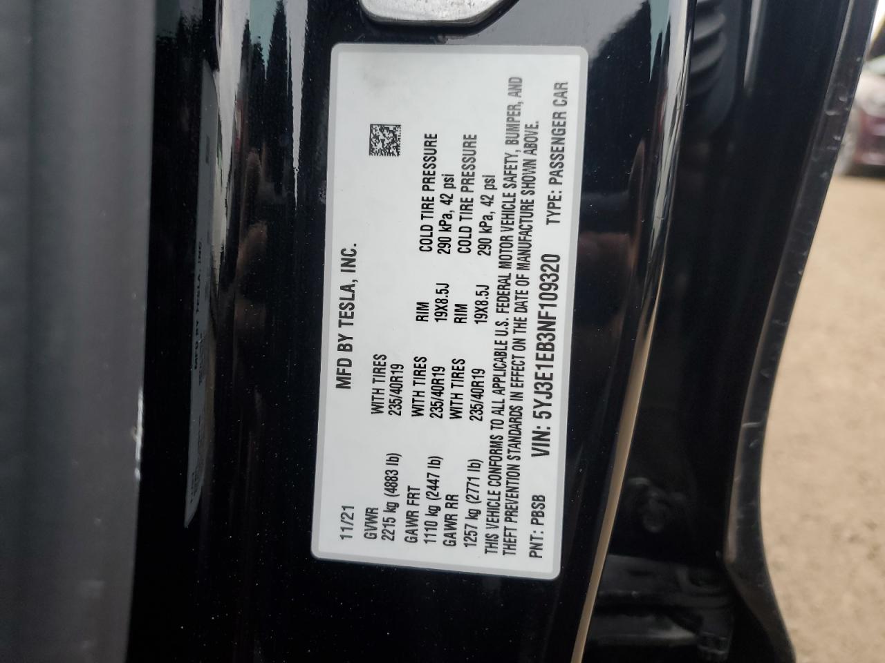 Фото: 5YJ3E1EB3NF109320 - 12