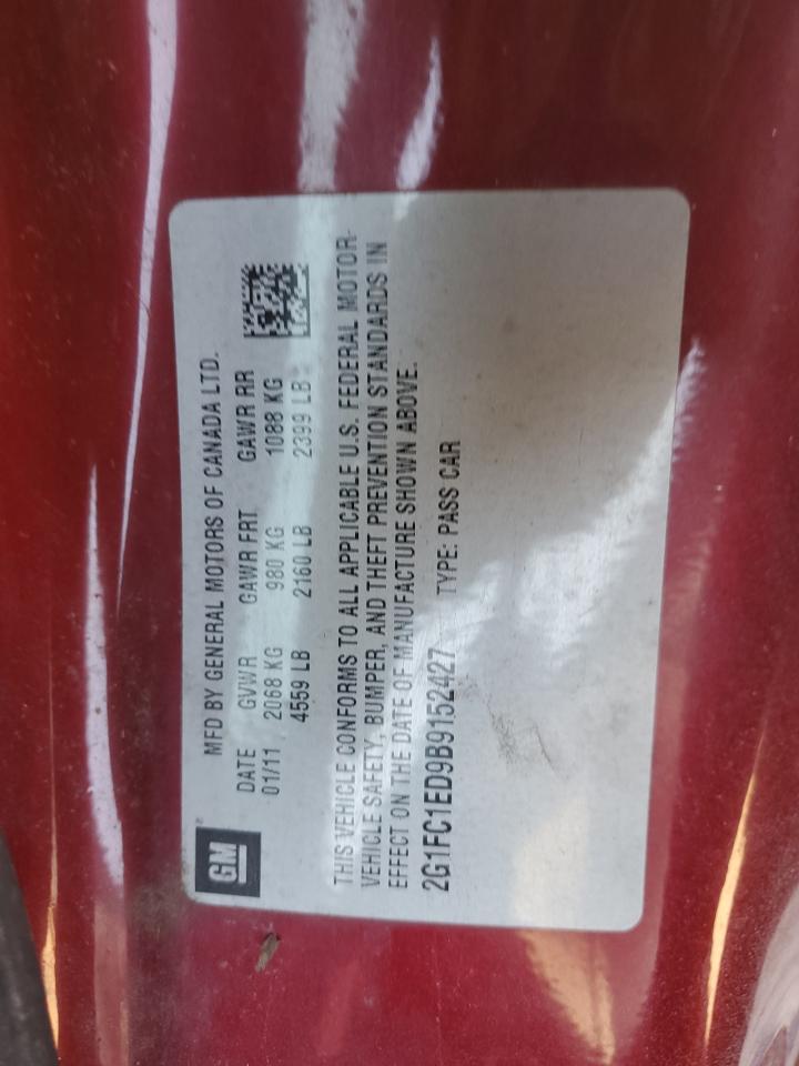 2011 Chevrolet Camaro Lt VIN: 2G1FC1ED9B9152427 Lot: 81066784
