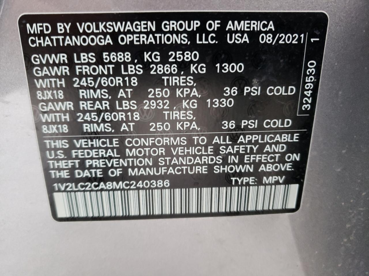2021 Volkswagen Atlas - Image 13