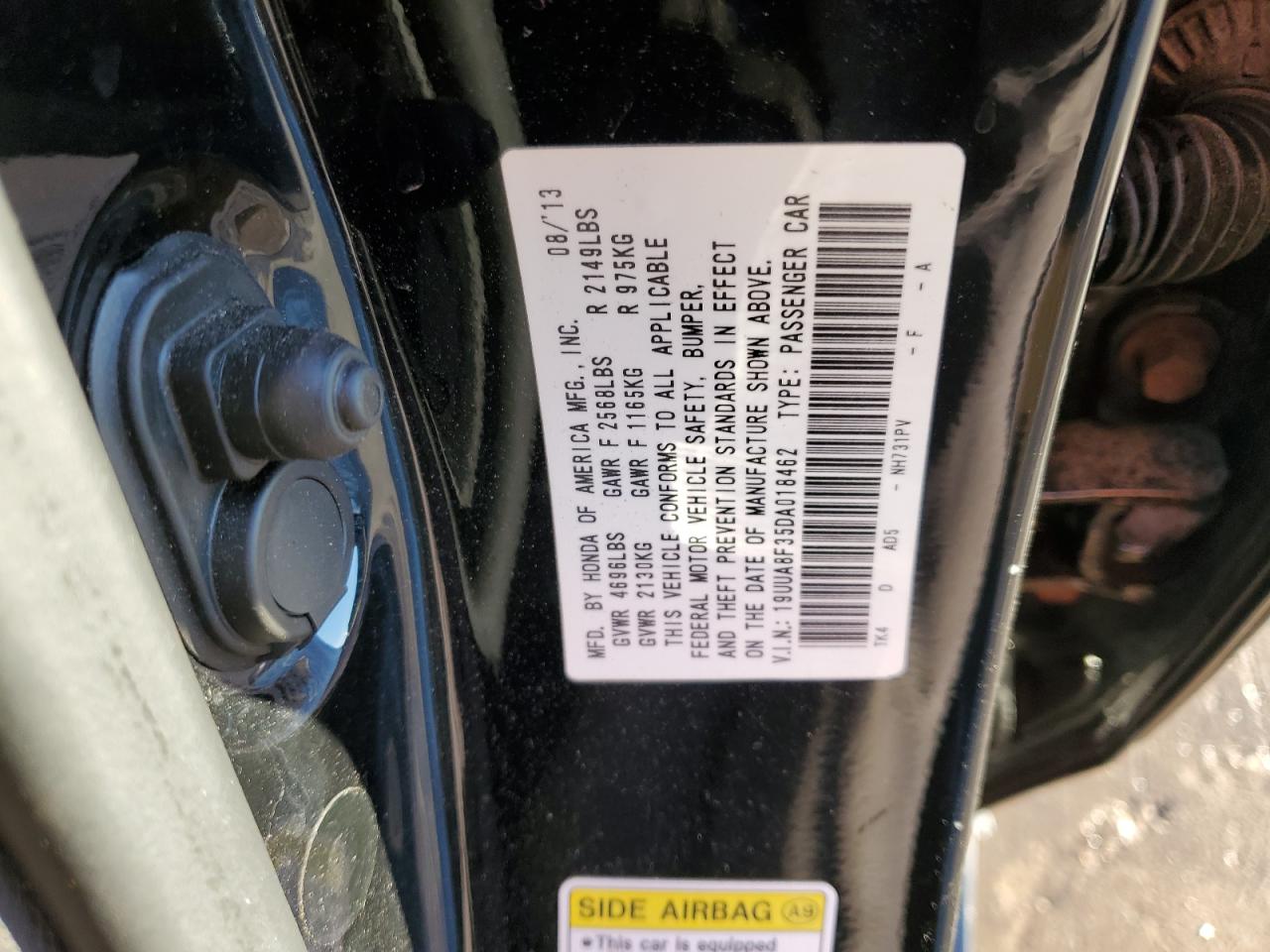 VIN 19UUA8F35DA018462 2013 ACURA TL no.13