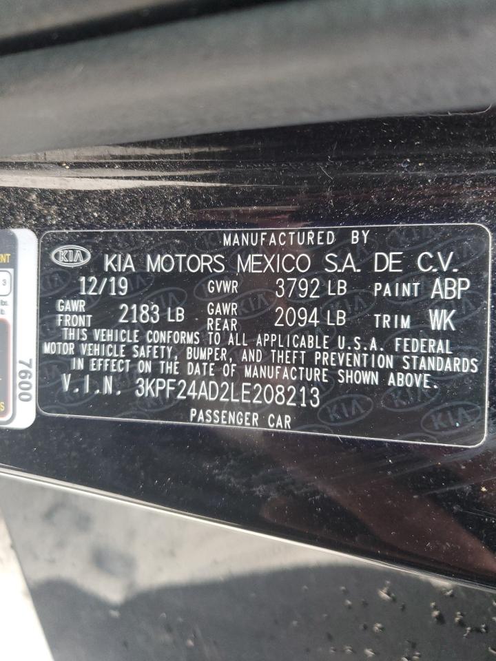 2020 Kia Forte Fe VIN: 3KPF24AD2LE208213 Lot: 80943514