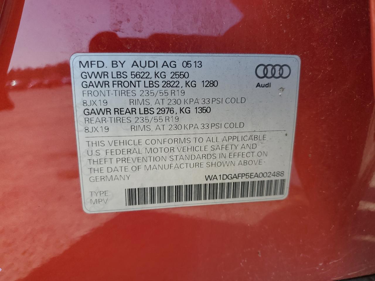 2014 Audi Q5 Premium Plus VIN: WA1DGAFP5EA002488 Lot: 76987014