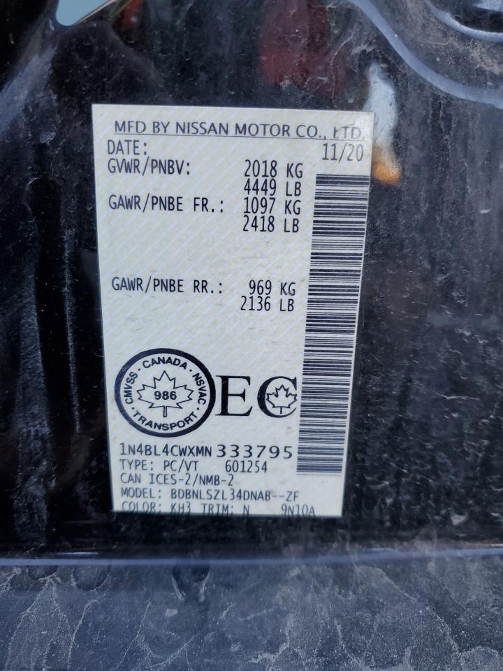 1N4BL4CWXMN333795 NISSAN ALTIMA 2021