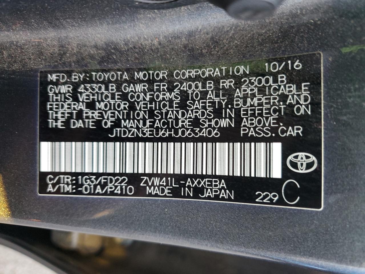 2017 Toyota Prius V VIN: JTDZN3EU6HJ063406 Lot: 79492254