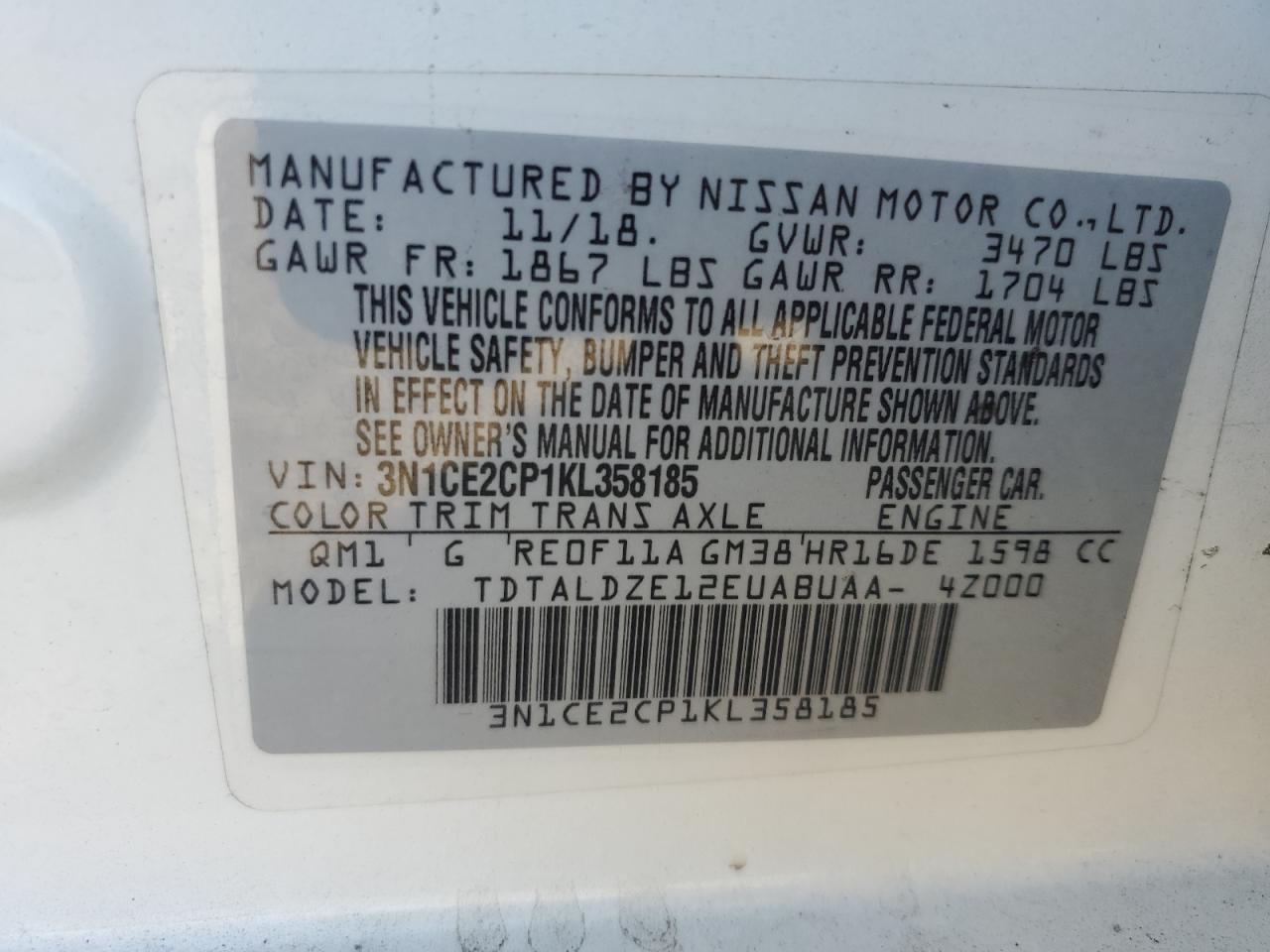 2019 Nissan Versa - Image 13