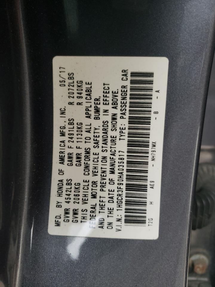 VIN 1HGCR3F90HA035817 2017 HONDA ACCORD no.13