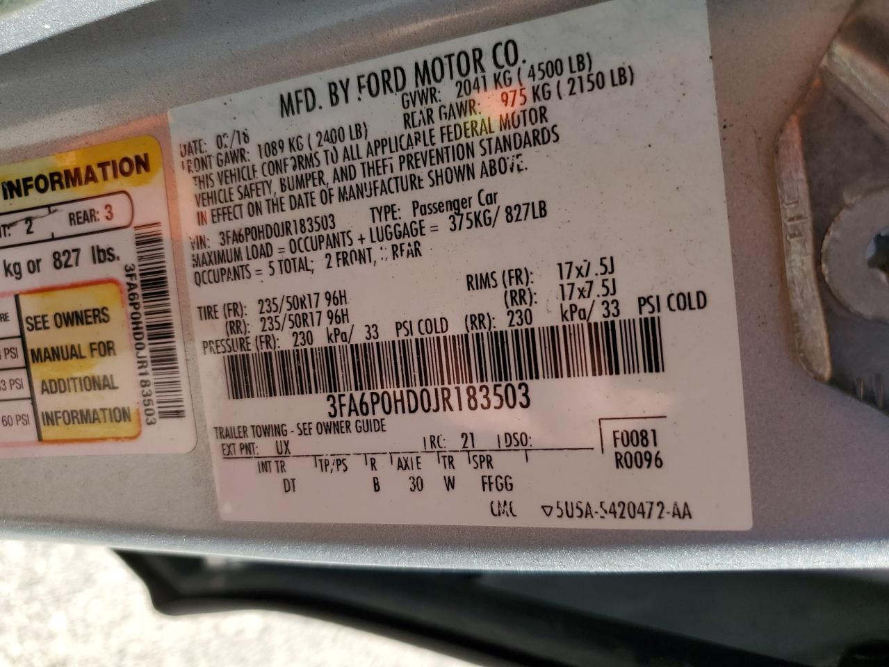 2018 Ford Fusion - Image 12