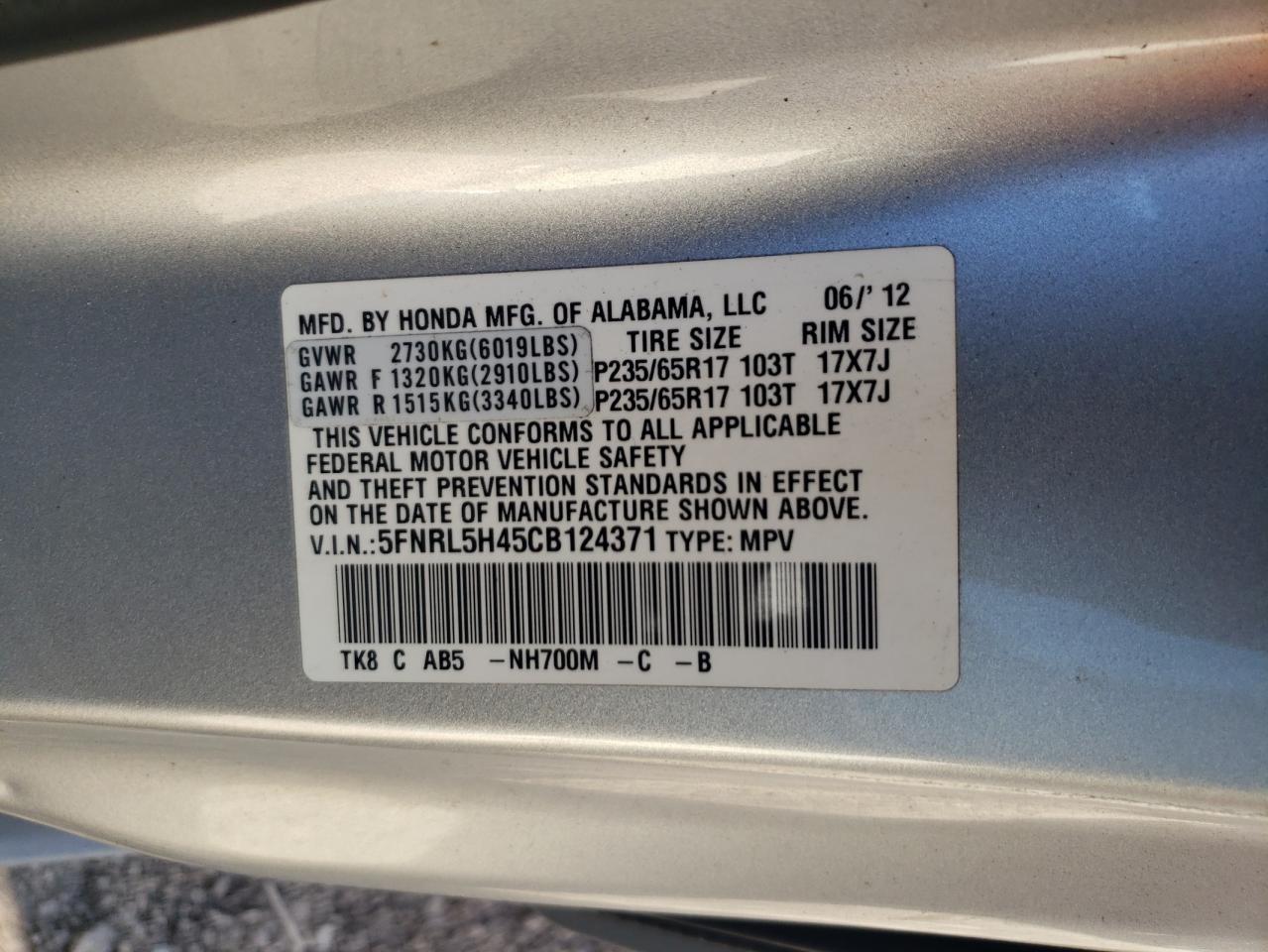2012 Honda Odyssey - Image 12