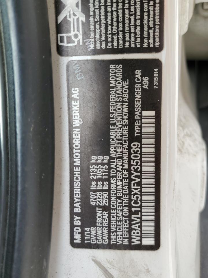 2015 BMW X1 xDrive28I VIN: WBAVL1C5XFVY35039 Lot: 79098294