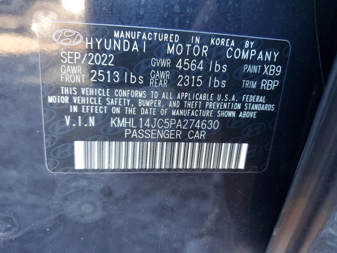 2023 Hyundai Sonata N Line VIN: KMHL14JC5PA274630 Lot: 81571464