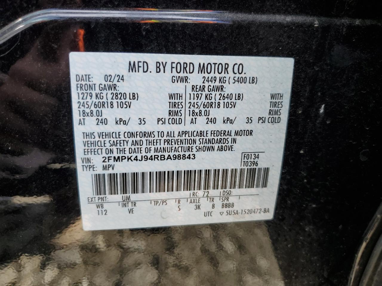 2FMPK4J94RBA98843 FORD EDGE 2024