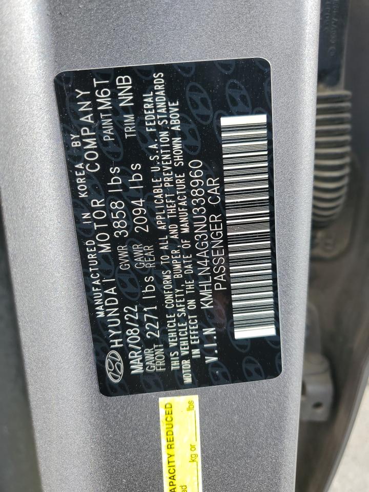 2022 Hyundai Elantra Sel VIN: KMHLN4AG3NU338960 Lot: 78897474