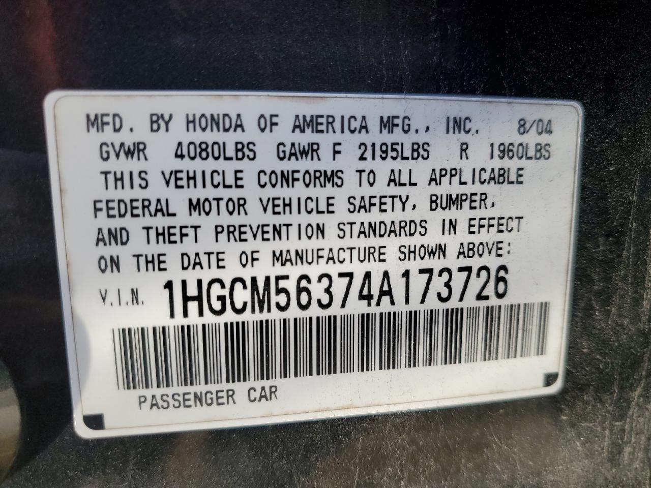 2004 Honda Accord - Image 12