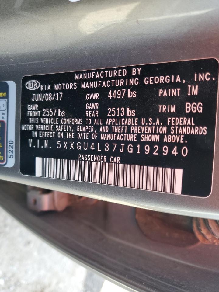 2018 Kia Optima Ex VIN: 5XXGU4L37JG192940 Lot: 63488635
