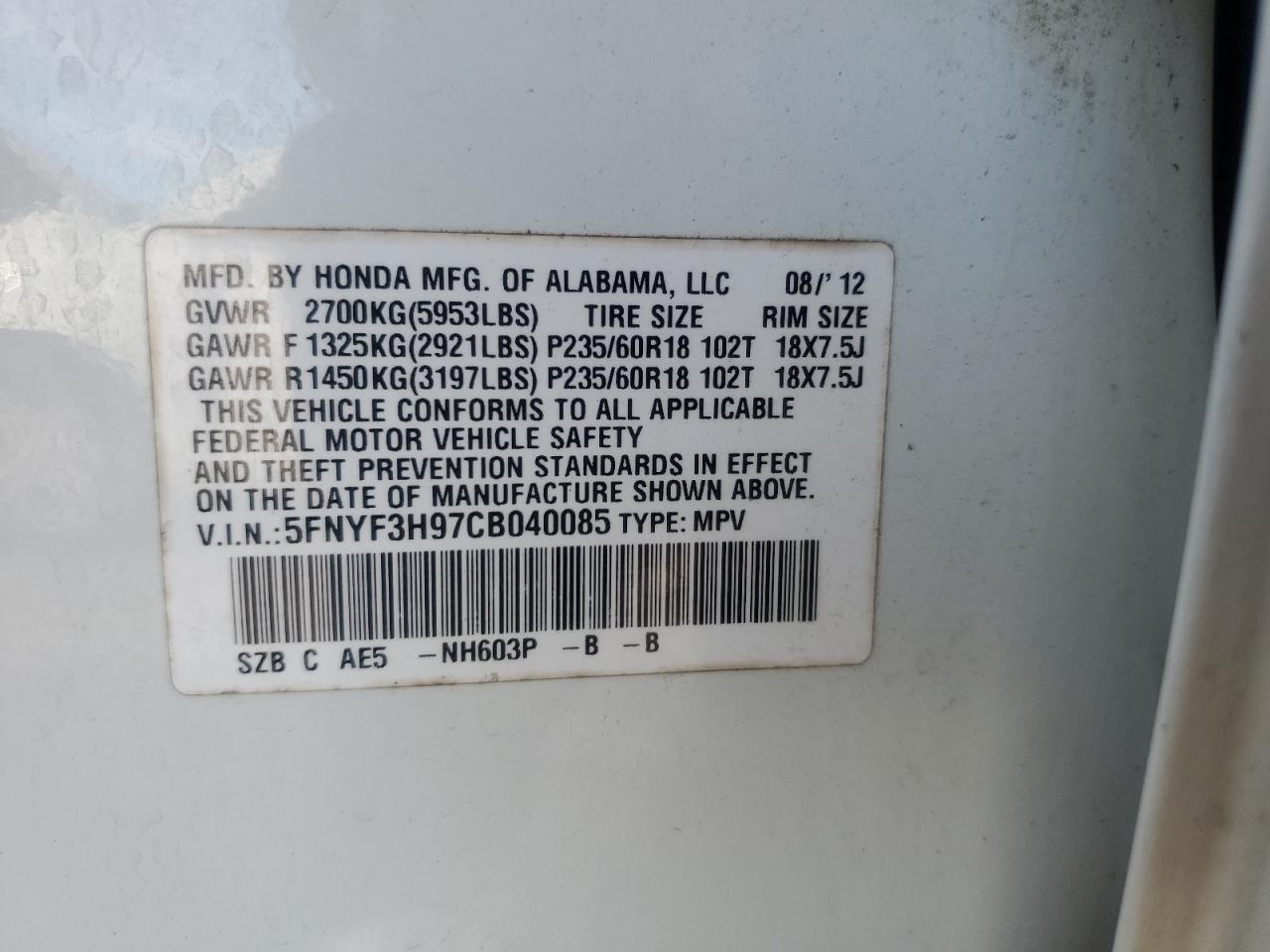 2012 Honda Pilot - Image 14