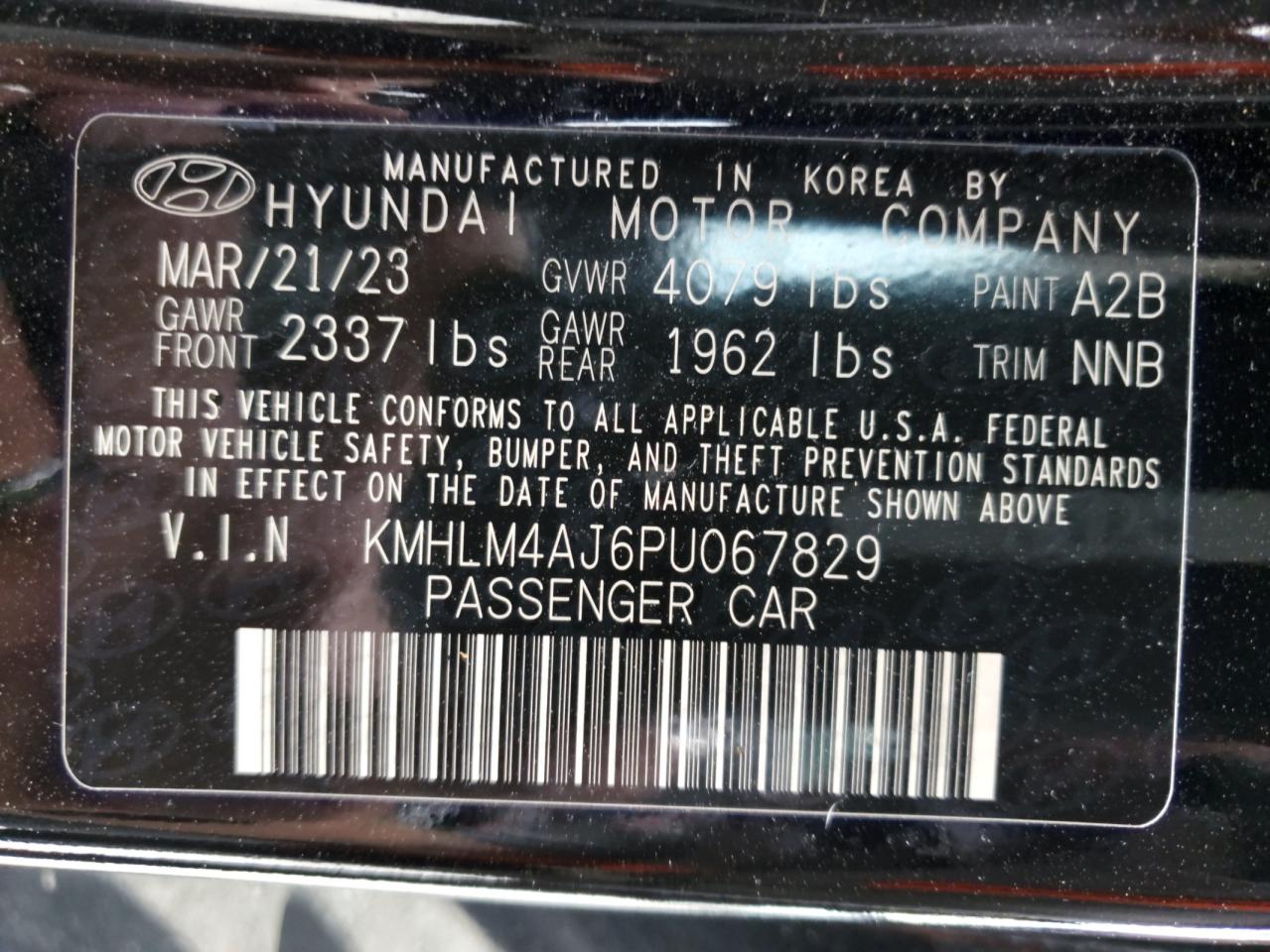 2023 Hyundai Elantra Blue VIN: KMHLM4AJ6PU067829 Lot: 79189194