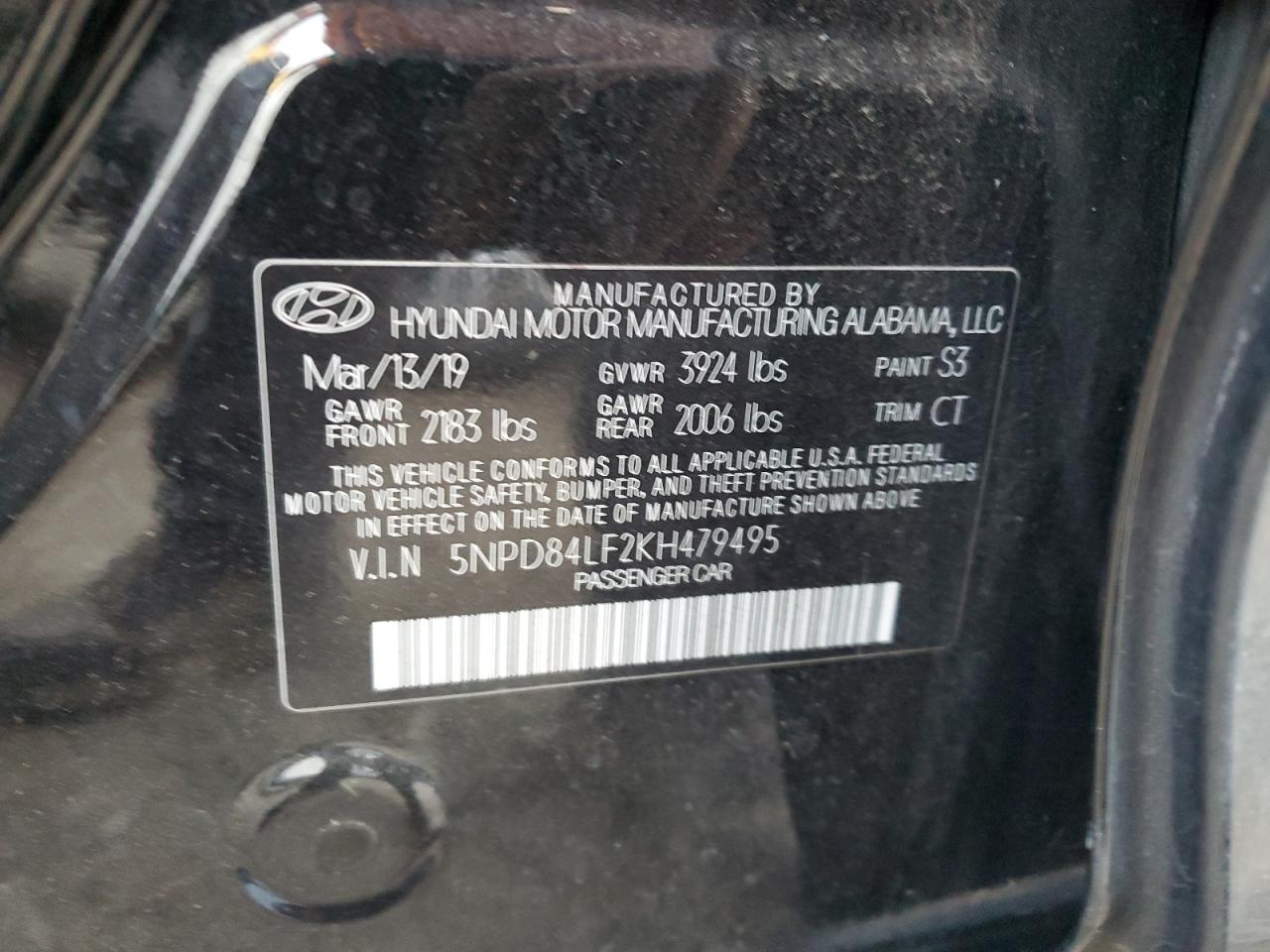 VIN 5NPD84LF2KH479495 2019 HYUNDAI ELANTRA no.12