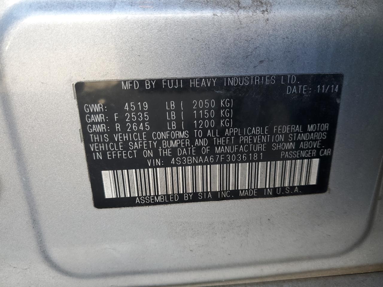 2015 Subaru Legacy - Image 12