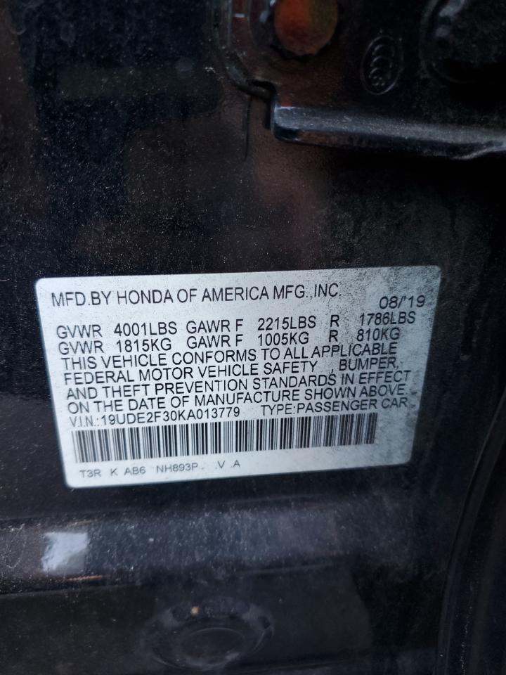 VIN 19UDE2F30KA013779 2019 ACURA ILX no.12