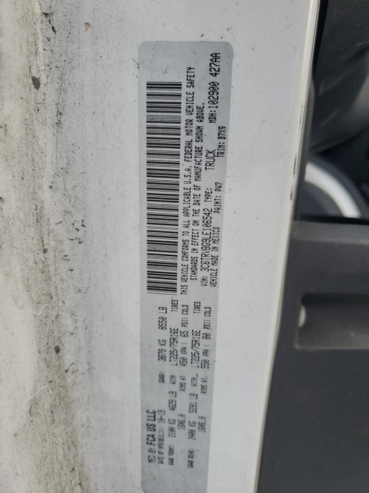 2020 Ram Promaster 1500 1500 High VIN: 3C6TRVBG9LE106542 Lot: 80462824