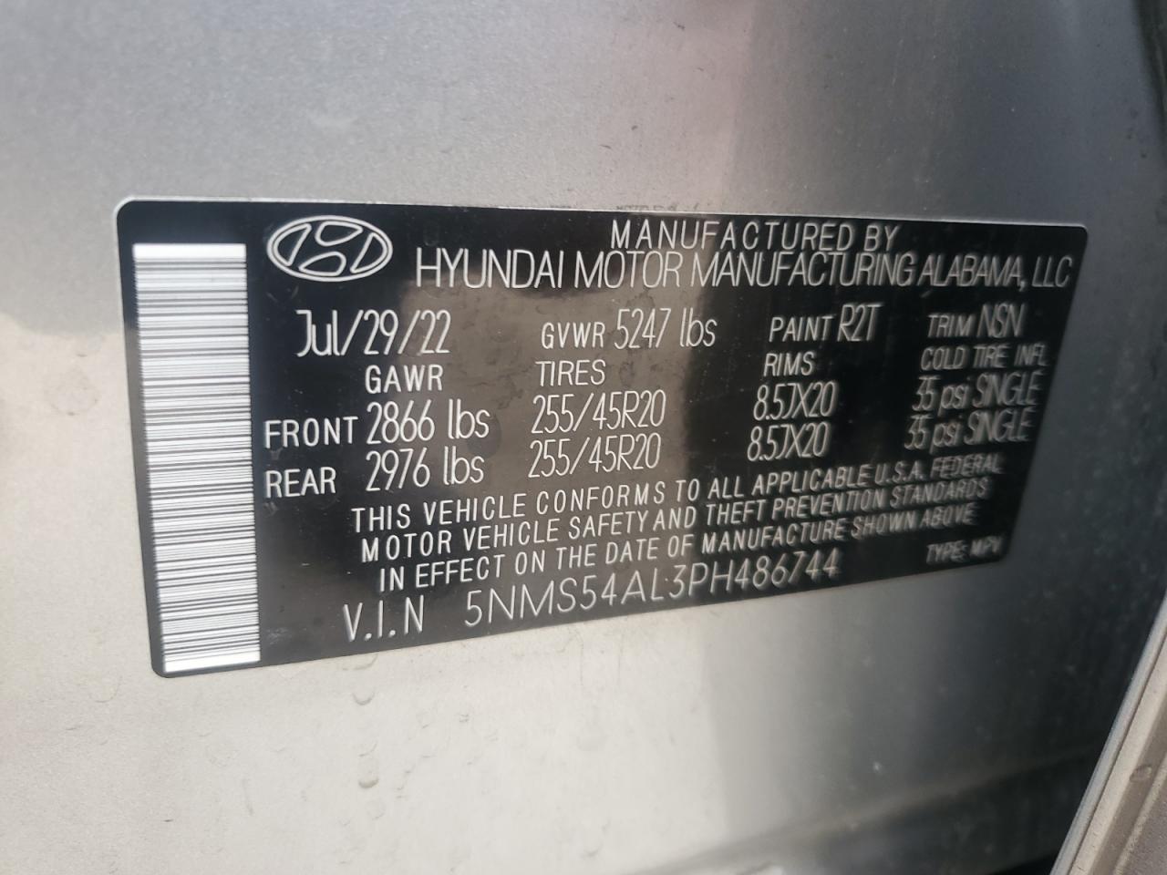 VIN 5NMS54AL3PH486744 2023 HYUNDAI SANTA FE no.13