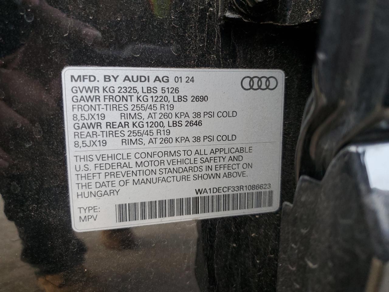 VIN WA1DECF33R1086623 2024 AUDI Q3 no.13