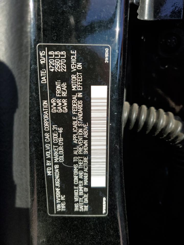 2016 Volvo S60 VIN: YV126MFJ0G2403418 Lot: 81781084