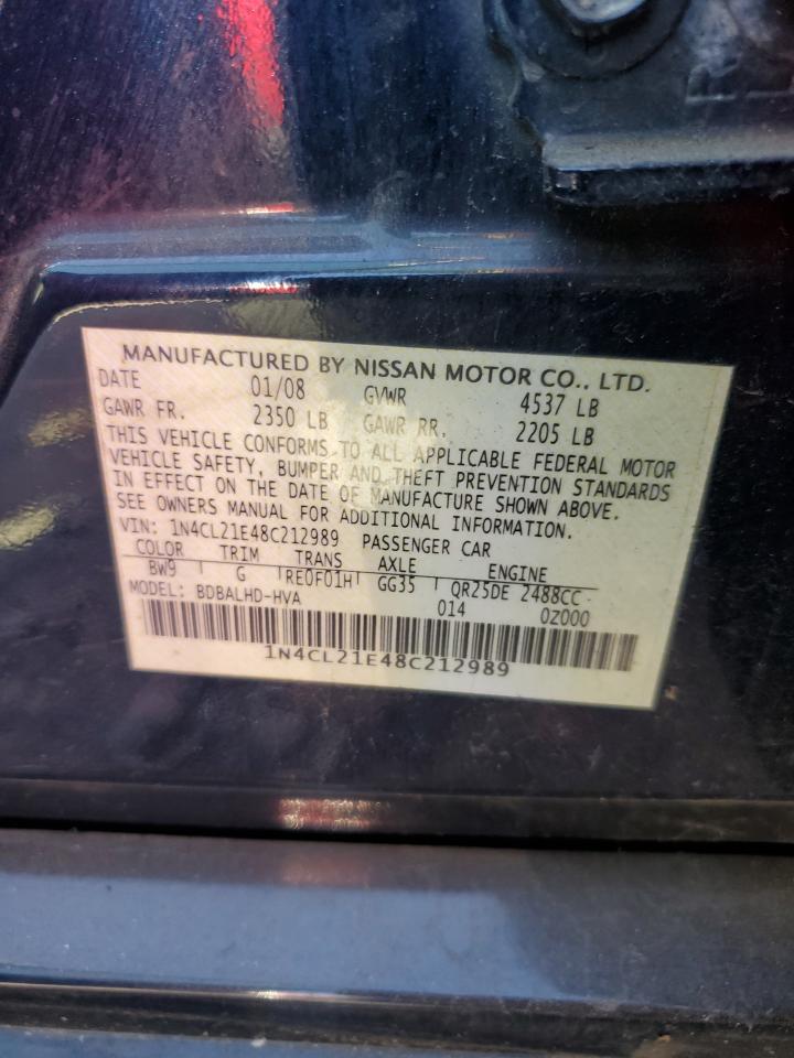 2008 Nissan Altima Hybrid VIN: 1N4CL21E48C212989 Lot: 94629355